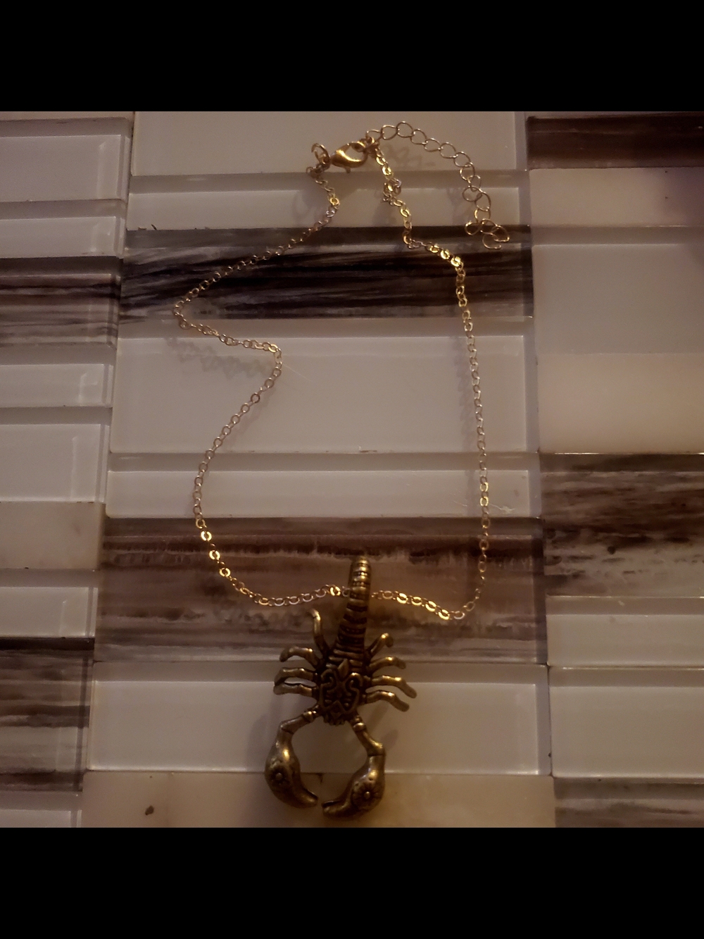Gold Scorpion Charm Necklace for Women